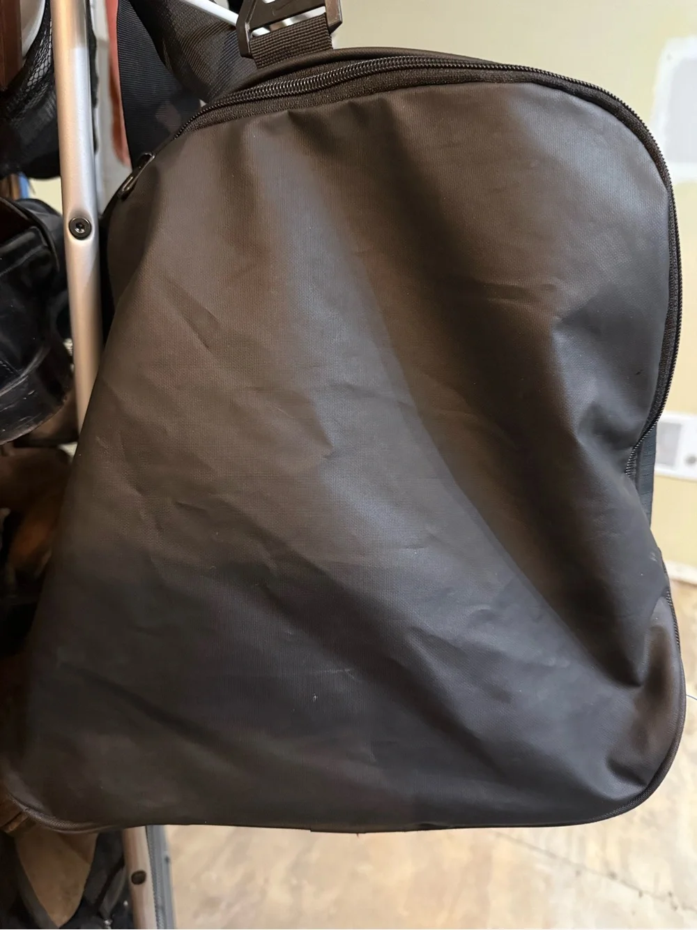 Nike Black Duffel Bag with White Swoosh